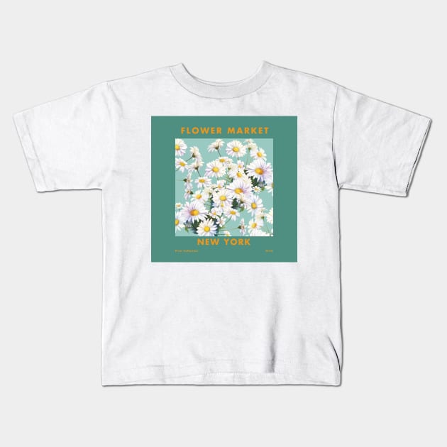 Flower Market New York Kids T-Shirt by edmproject